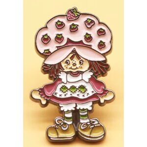 Strawberry Shortcake Inspired Enamel Lapel Pin Cute Retro Cartoon Strawberry